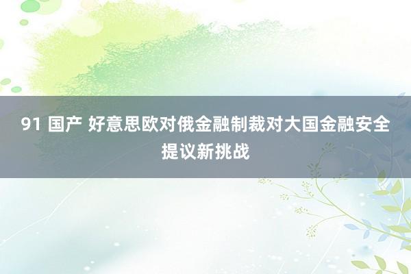 91 国产 好意思欧对俄金融制裁对大国金融安全提议新挑战