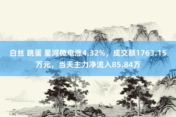 白丝 跳蛋 星河微电涨4.32%，成交额1763.15万元，当天主力净流入85.84万