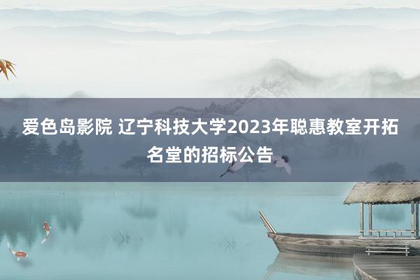 爱色岛影院 辽宁科技大学2023年聪惠教室开拓名堂的招标公告